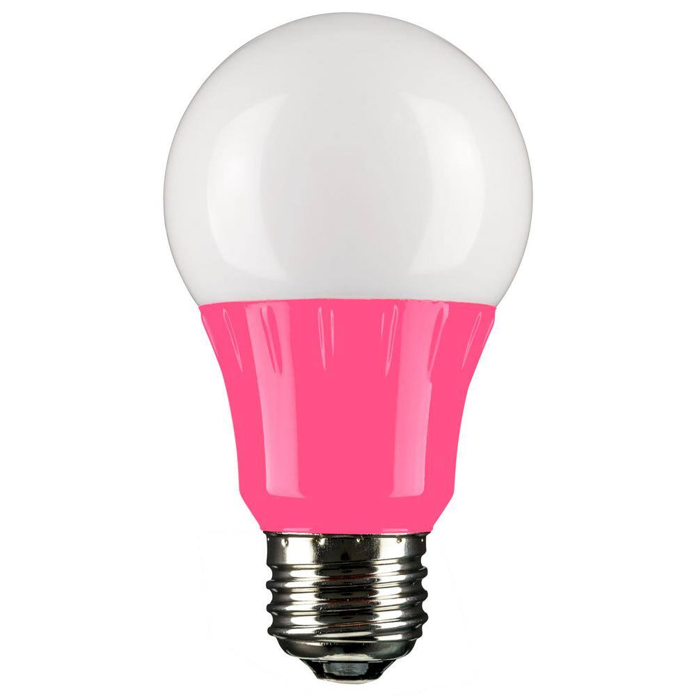 Sunlite 22-Watt Equivalent A19 LED Pink Light Bulbs Medium E26 Base in Pink (3-Pack) HD02220-3