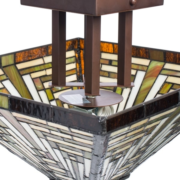 -style Frank Lloyd Wright Mission Ceiling Lamp