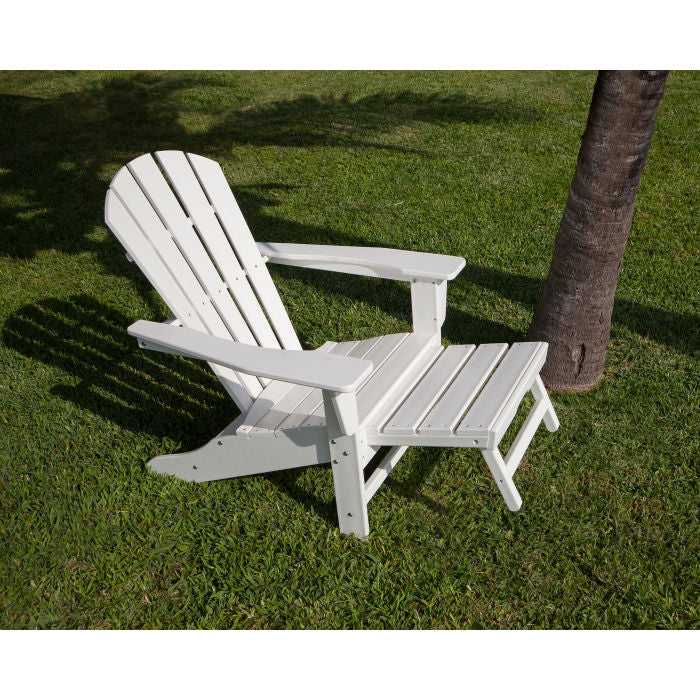 Polywood Outdoor Palm Coast Adirondack Chair With Hideaway Ottoman