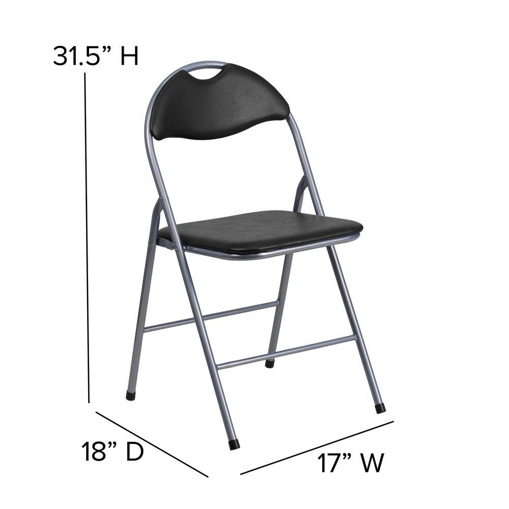 Flash Furniture Black Metal Folding Chair (4-Pack) CGA-JB-158106-BL-HD