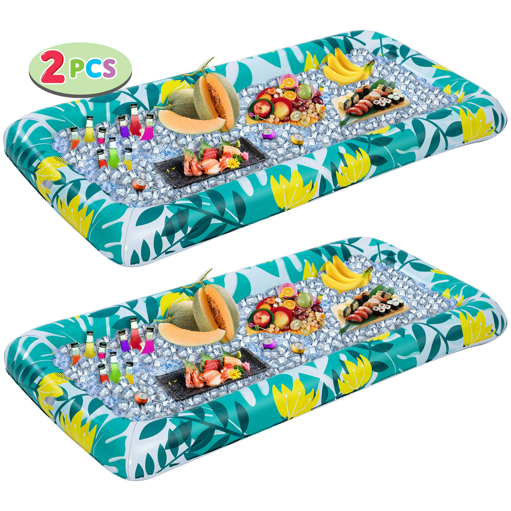 Clearance - Tropical Inflatable Cooler Serving Trays, 2 Pcs