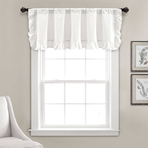 Linen Ruffle Window Valance White Lush D cor