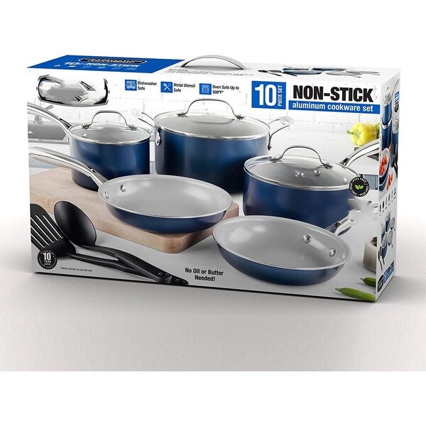 10pc Cookware Set， Ultra Nonstick Ceramic Coating