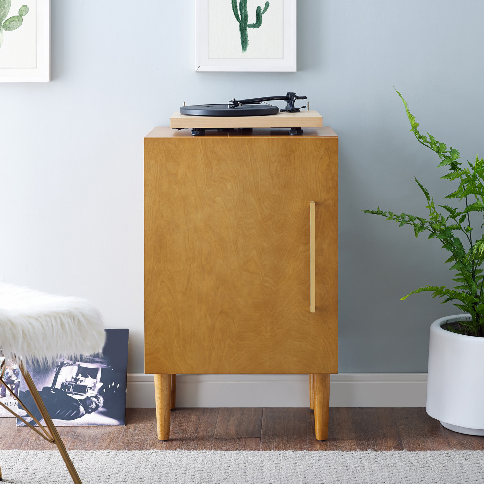 Everett Record Player Stand   Midcentury   Media Cabinets   by Crosley  Houzz