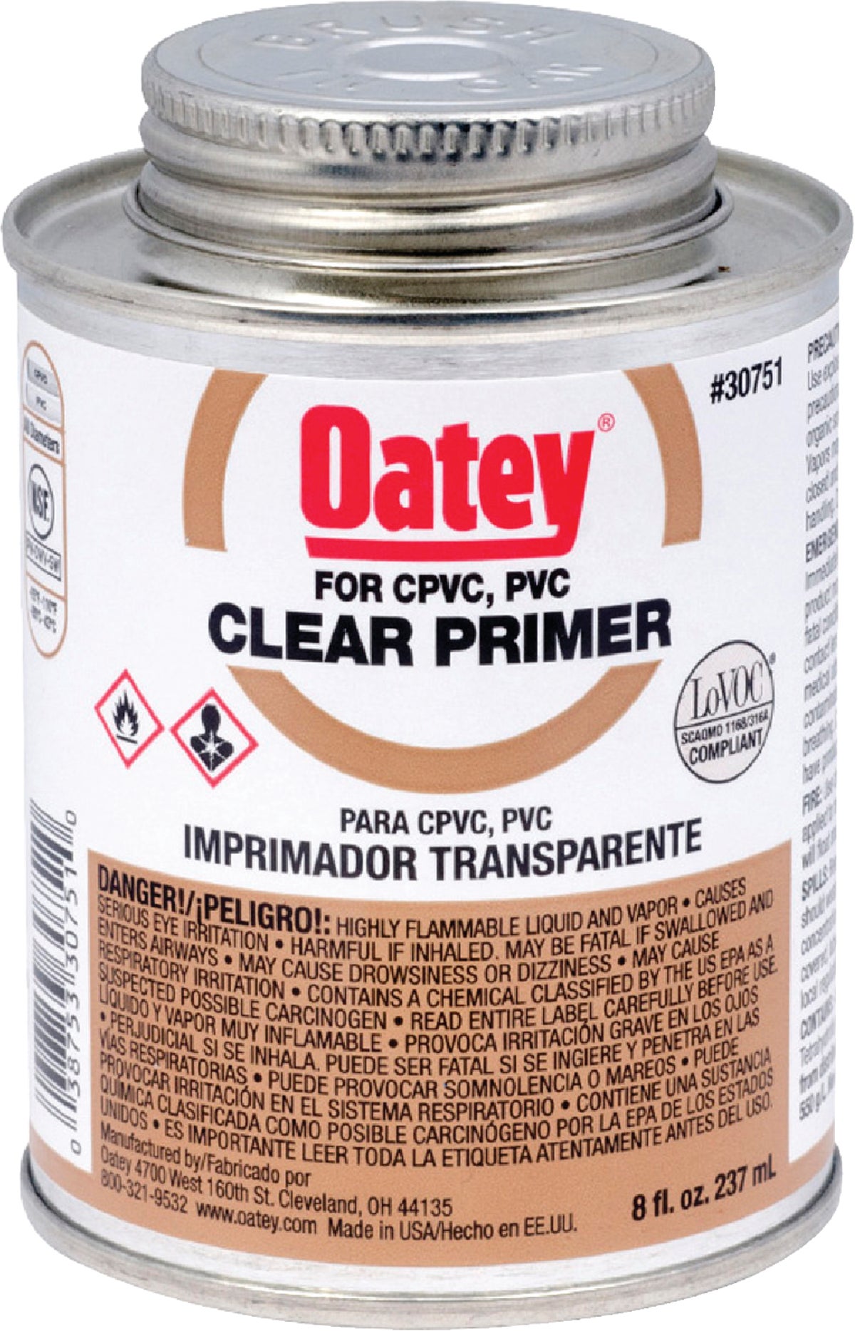 Oatey Clear Pipe and Fitting Primer for PVC CPVC 8 Oz. Clear