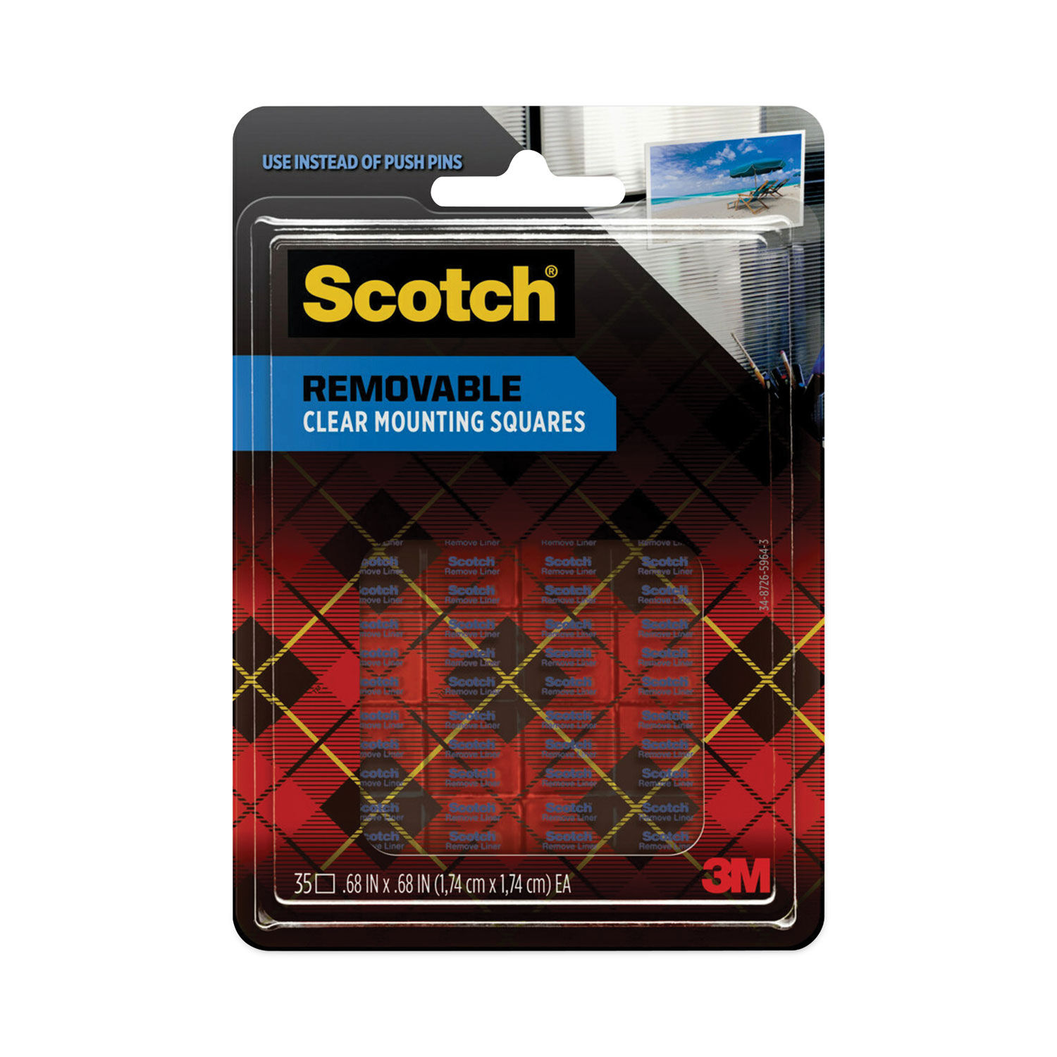 Removable Clear Mounting Squares by Scotchandreg; MMM859