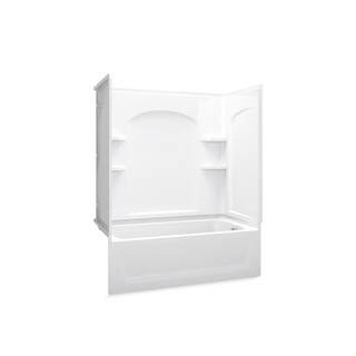 STERLING Ensemble 32 in. x 60 in. x 74 in. Bath and Shower Kit with Right-Hand Drain in White 71220120-0