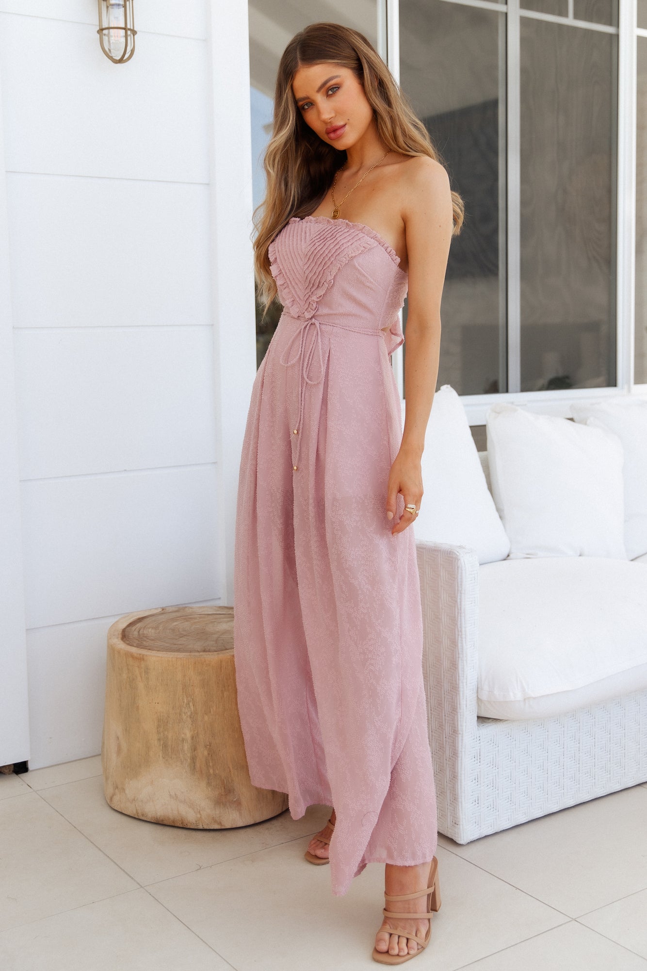 No Problems Romper Blush