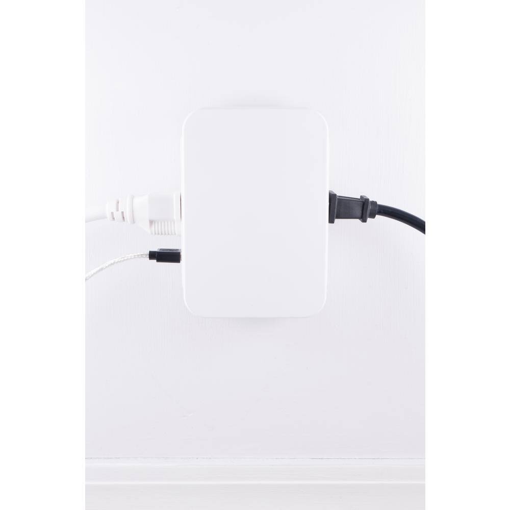 GE 5-Outlet 860-Joules 2-Port USB Side-Access Surge Protector Tap White 39670