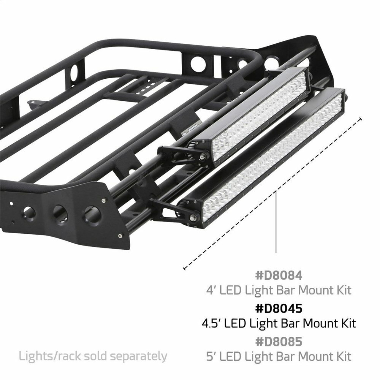 Smittybilt 45x27 Defender Rack Led Light Bar Mount Kit Headlight Bracket