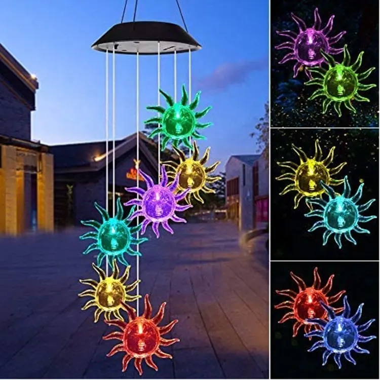 Solar Power Wind Chime Hummingbird Mobile Portable Waterproof Outdoor Romantic Wind Bell Light for Patio Yard Garden Home