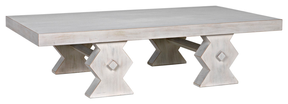 Suzu Coffee Table  White Wash   Farmhouse   Coffee Tables   by Noir  Houzz