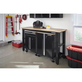 Husky 3-Piece Ready-to-Assemble Steel Garage Storage System in Black (72 in. W x 42 in. H x 24 in. D) G07205ST1-US