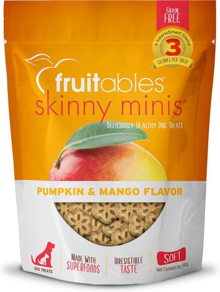 Fruitables Skinny Minis Pumpkin and Mango Flavor Soft and Chewy Dog Treats