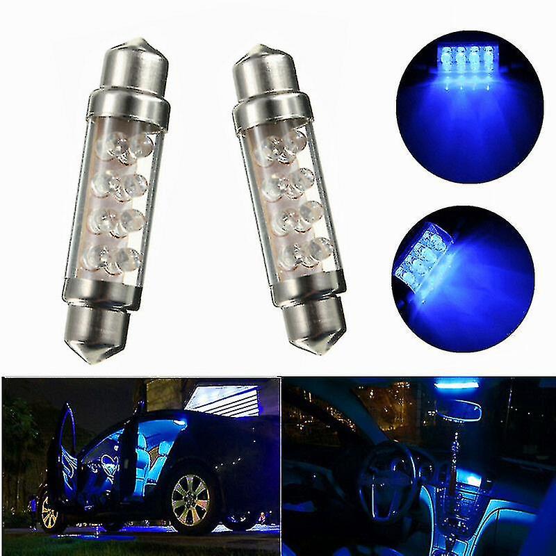 42mm Car Interior 8led Light Bulb Blue Festoon Dome Led Light Bulb Lamp Dc12v