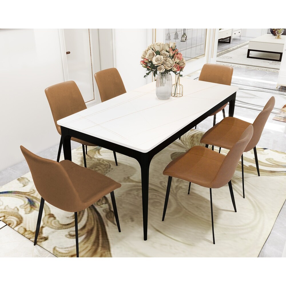 Dining Table Sintered Stone Marble Dining Table Porcelain Table top Sturdy legs Aluminium oy legs Table