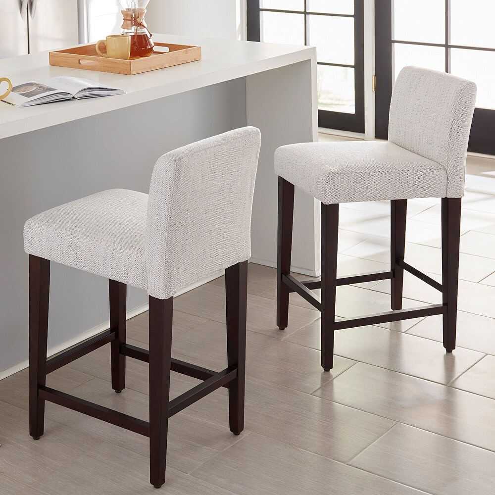 Eason Upholstered Low Back Barstool Set of 2