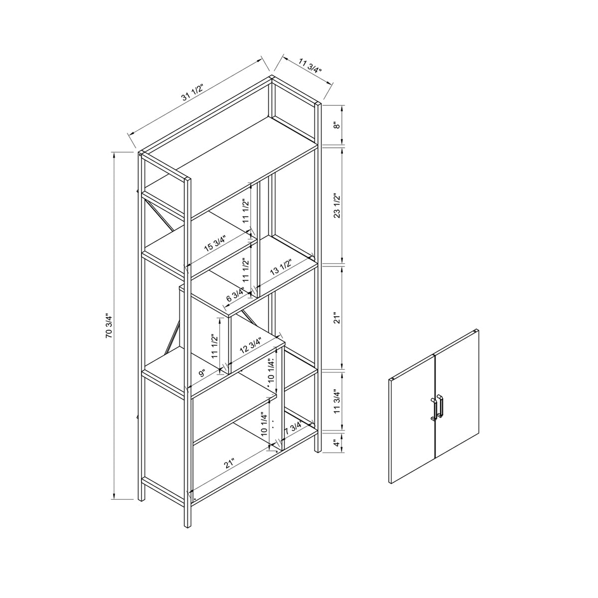 223084 | DISPLAY CABINET - WALNUT OAK & BLACK