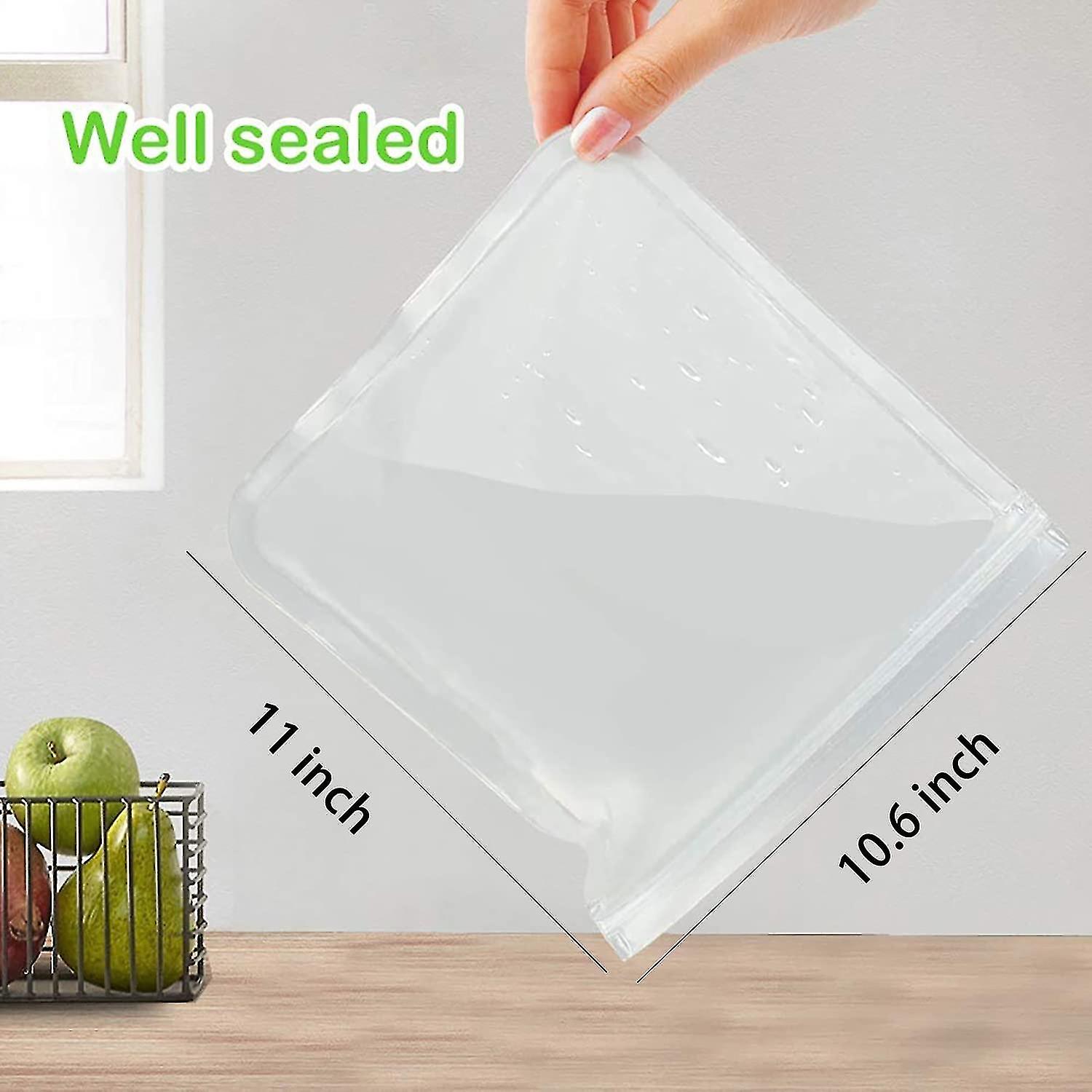 Reusable Food Storage Bags， 6 Pack Bpa Free Leak Proof Reusable Silicone Freezer Bags For Marinate Meats， Cereal， Sandwich， Snack