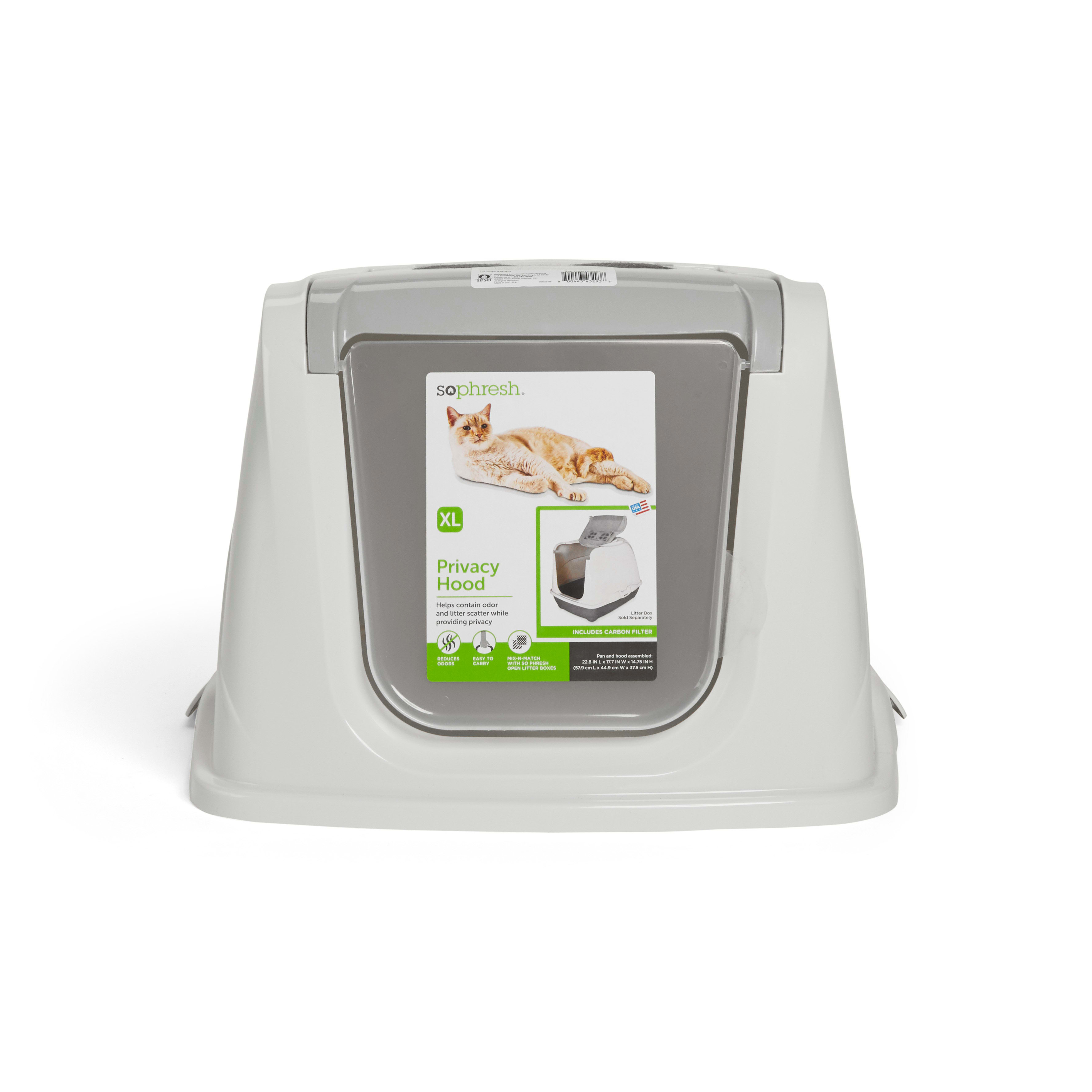 So Phresh White Two-Toned Flip Top Cat Litter Box Hood， X-Large