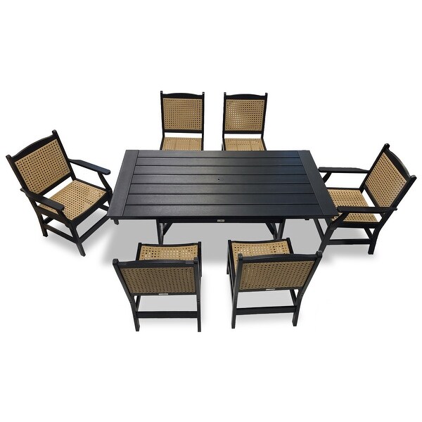 LuXeo Tuscany Woven Rattan Dining 7Piece Set