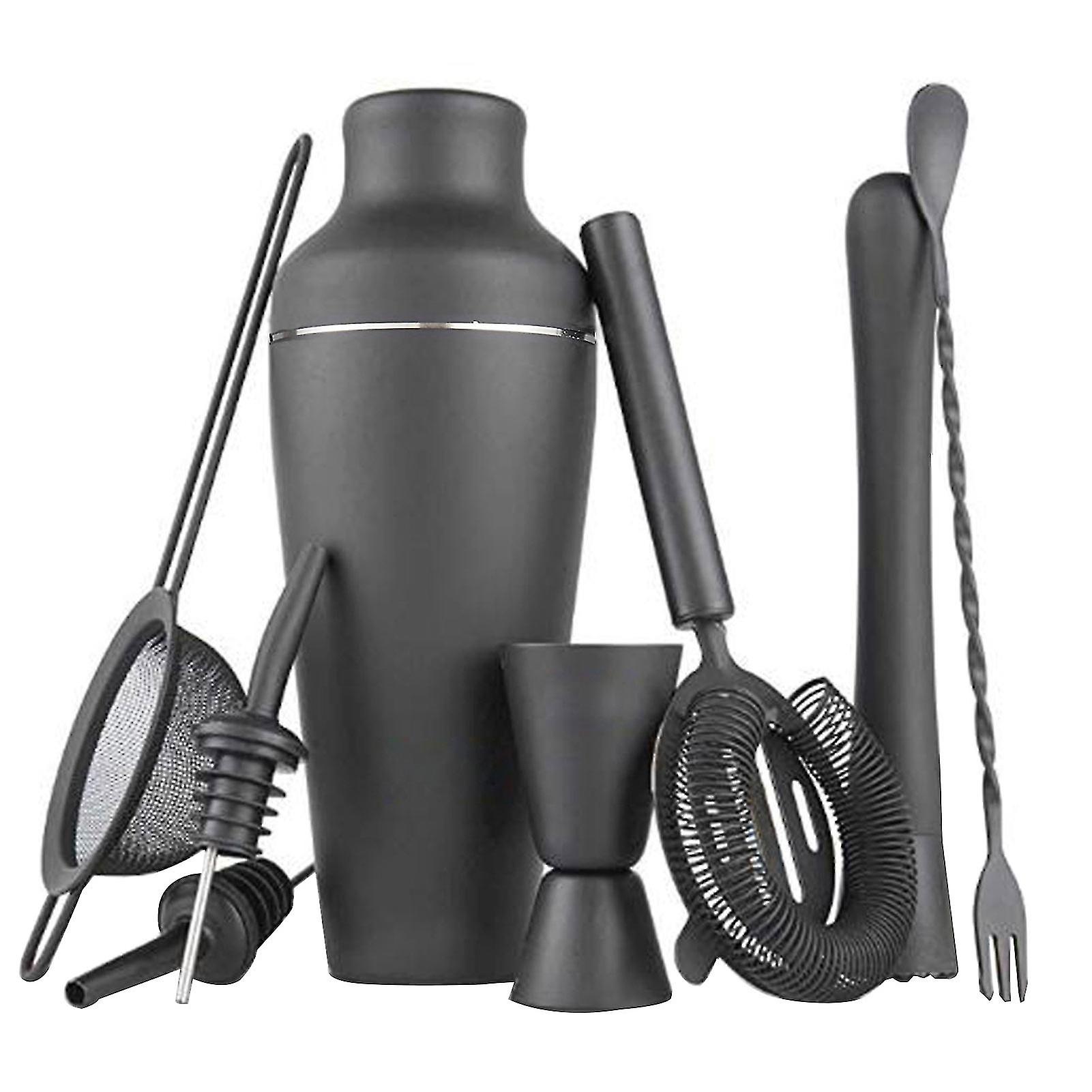 8pcs Beverage With Strainer Ice Tong Stainless Steel Bar Tool Cocktail Maker Set