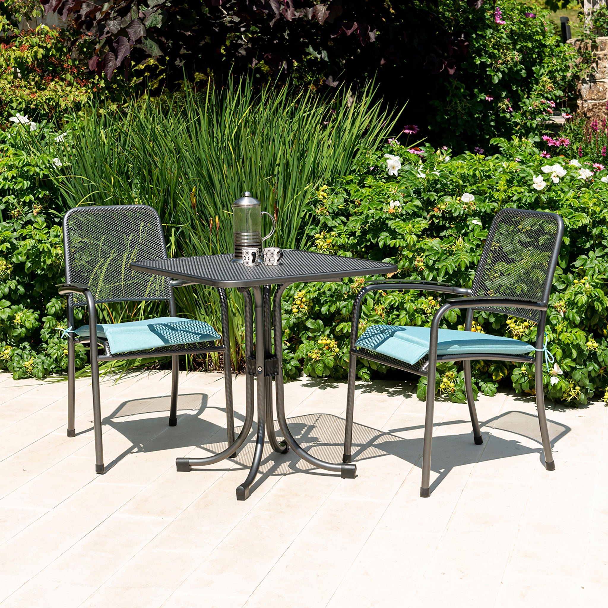 Alexander Rose Portofino Bistro 2 Seater Armchair Square Set