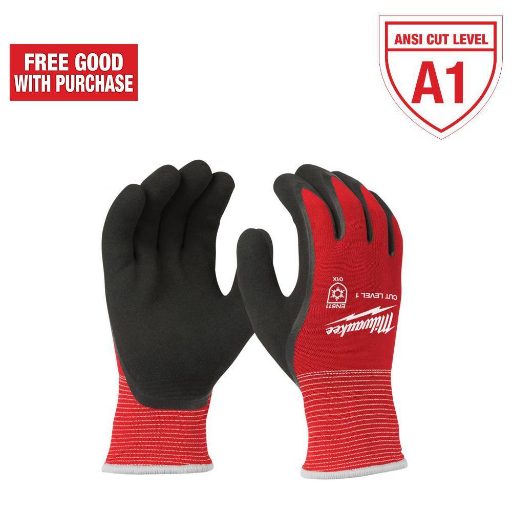 MW X-Large Red Latex Level 1 Cut Resistant Insulated Winter Dipped Work Gloves 48-22-8913