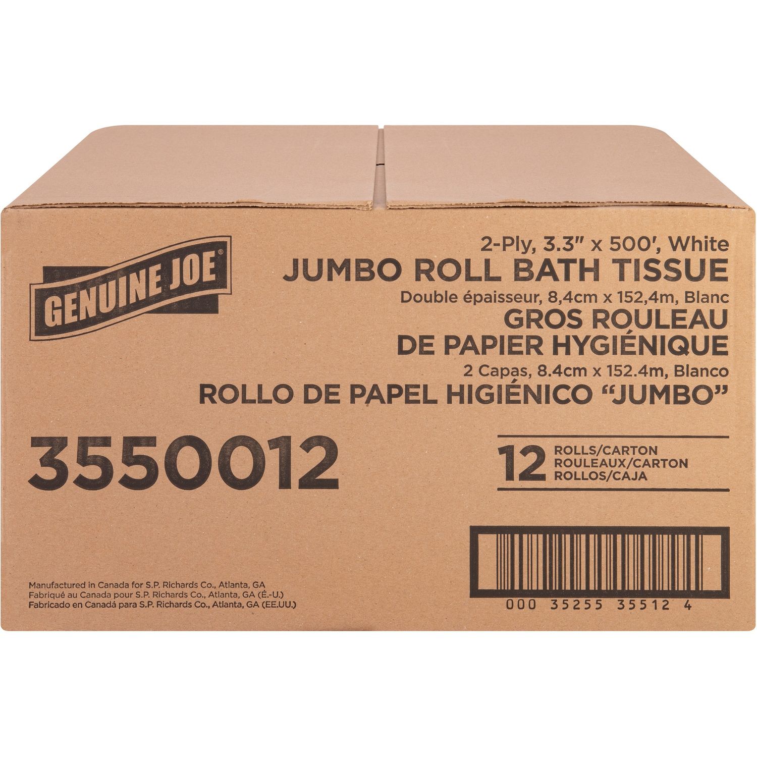 Jumbo Jr Dispenser Bath Tissue Roll by Genuine Joe GJO3550012