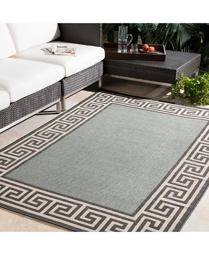 Surya Alfresco ALF-9625 Sage 8'9 Round Area Rug Indoor Outdoor