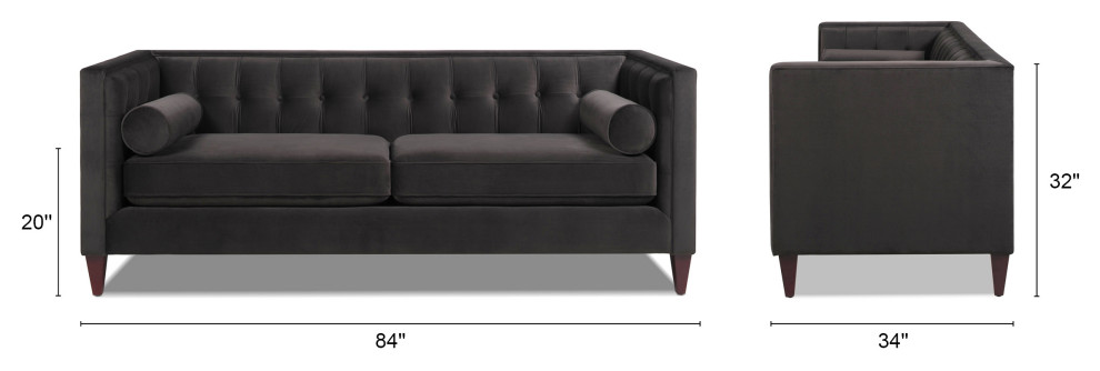 Jack 84 quotModern Tuxedo Tufted Sofa   Transitional   Sofas   by Jennifer Taylor Home  Houzz