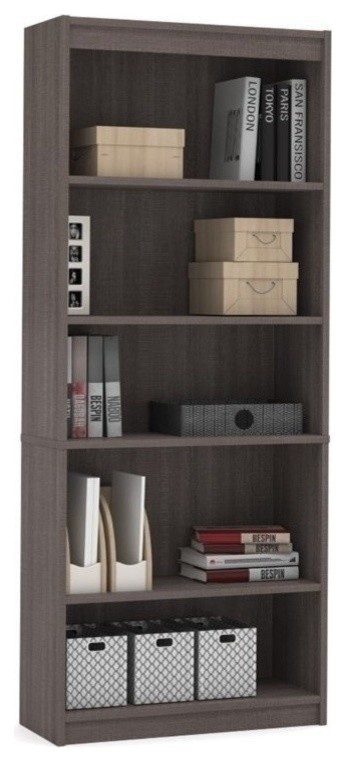 Bestar 5 Shelf Traditional Bookcase in White   Contemporary   Bookcases   by Bestar  Houzz