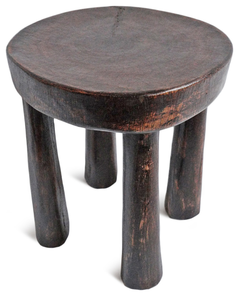 Consigned Ivory Coast Wood Stool 6   Rustic   Accent And Garden Stools   by Design Mix Furniture  Houzz