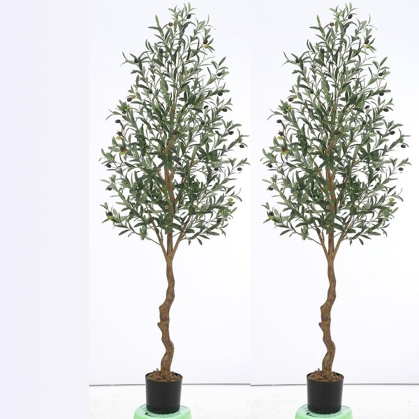 1/2pcsArtificial Olive Tree 5/4.25/6FT(60/51/72in) Tall Faux Silk Olive Trees