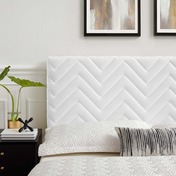 Mercy Chevron Tufted Performance Velvet Twin Headboard - - 37076240