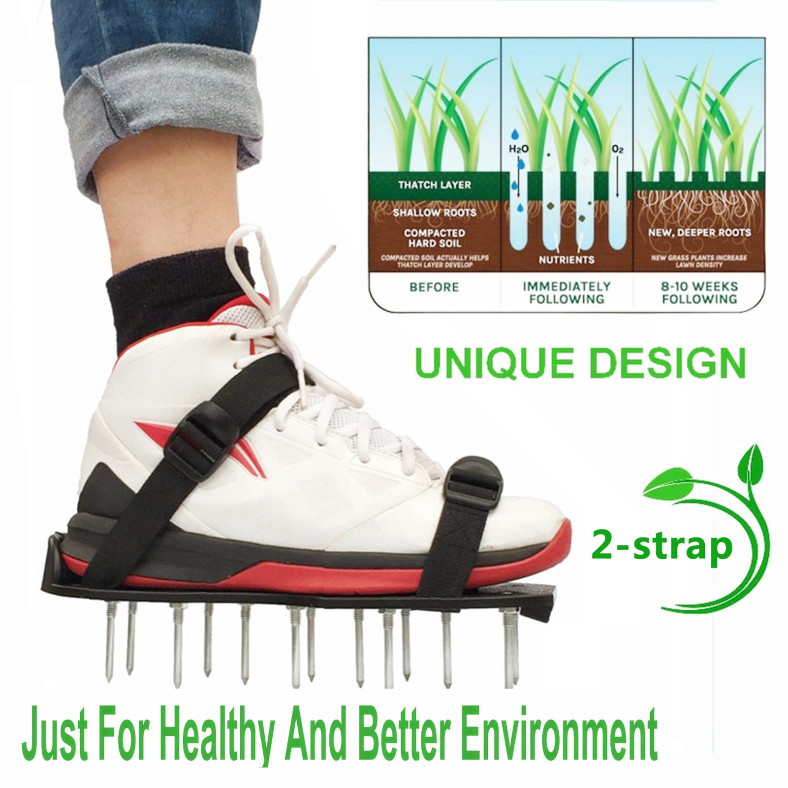 Lawn Aerator Shoes Garden Loosen The Soil Nail Shoes