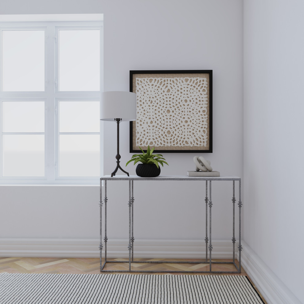 Commerce and Market Small Stone and Metal Console   Transitional   Console Tables   by HedgeApple  Houzz