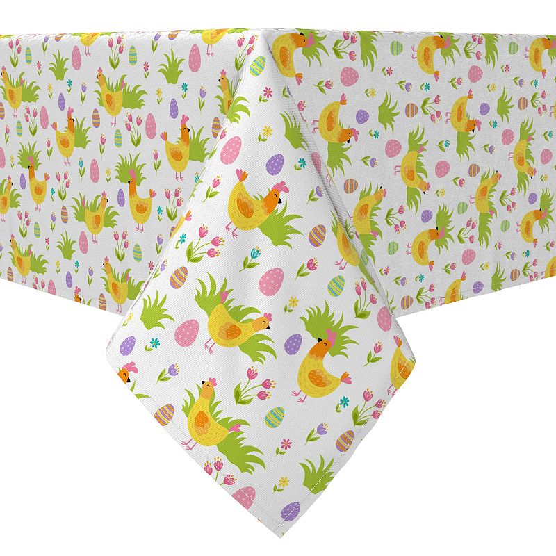 Rectangular Tablecloth， 100% Cotton， 60x104， Cute Springtime Easter