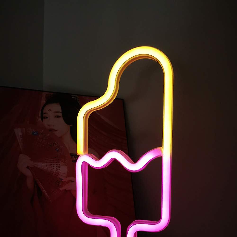 Popsicle Shaped Neon Light Led Neon Signs Light Art Decorative Neon Lamp With Base For Room Hose Recreational Wedding Party Decoration