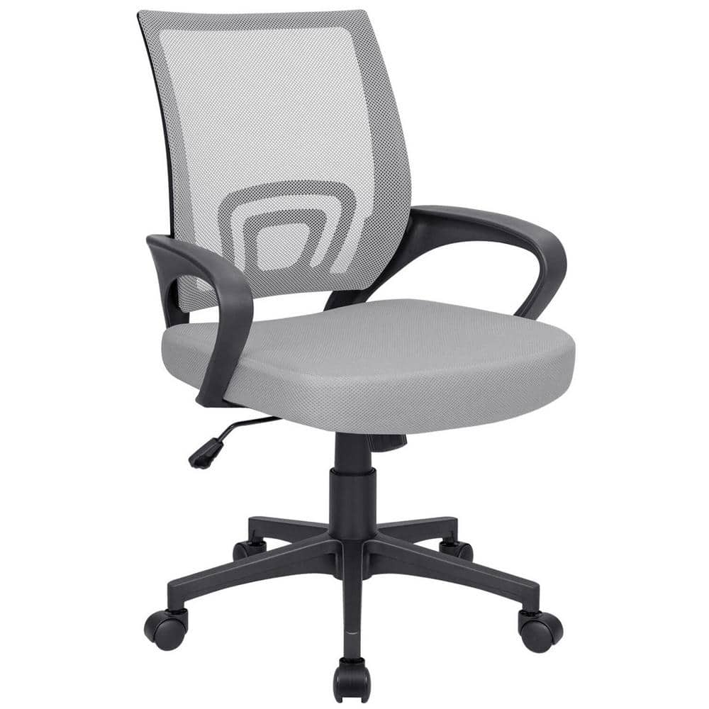 LACOO Gray Office Chair Ergonomic Desk Task Mesh Chair with Armrests Swivel Adjustable Height T-OCNC9404