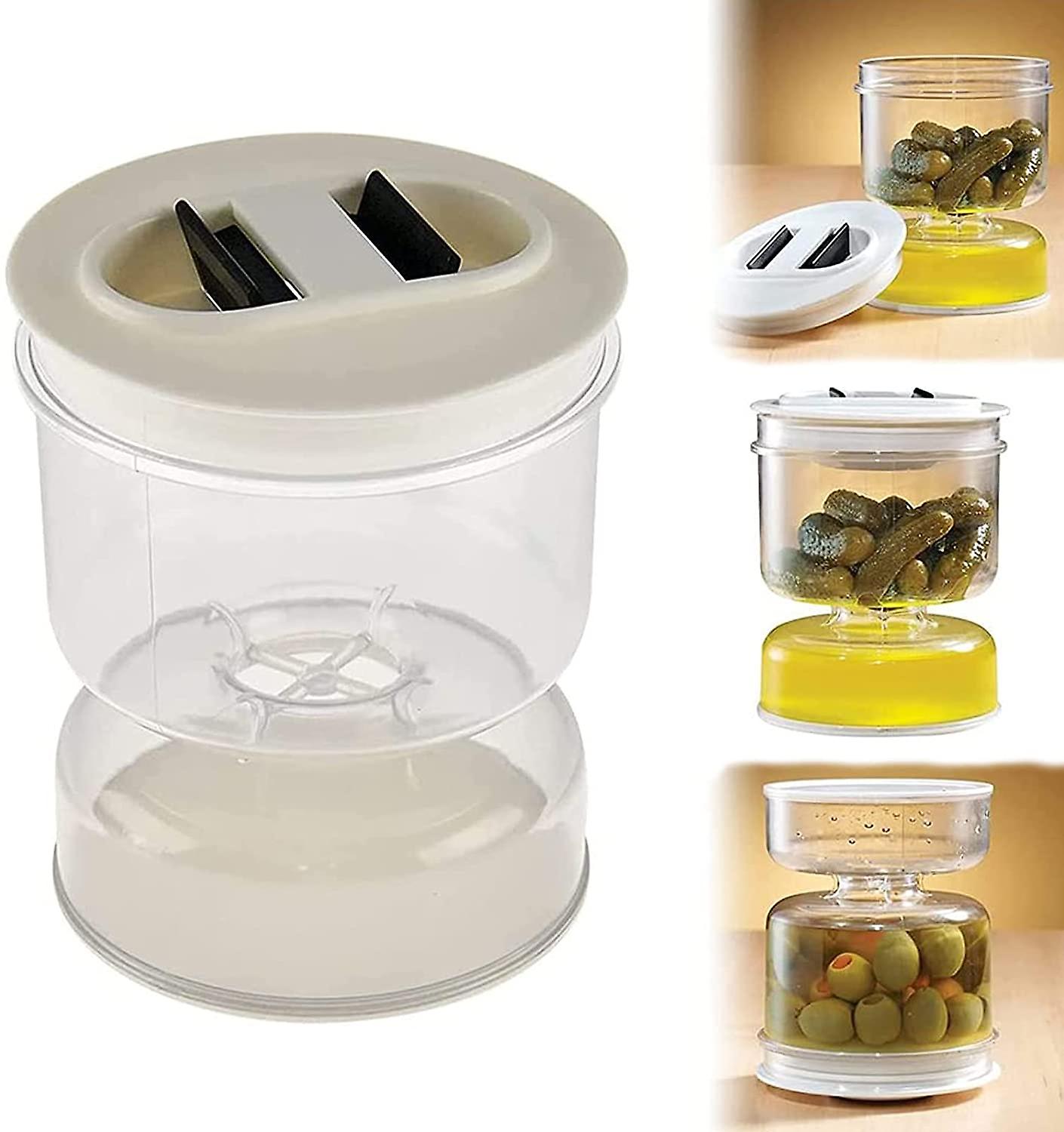 Pickle And Olive Hourglass Jar， Pickle Flip Jar Separated From Wet And Dry