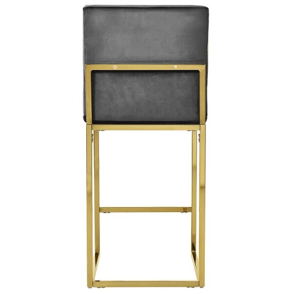 4pcs Modern Velvet Upholstered Bar Stools with Metal Legs