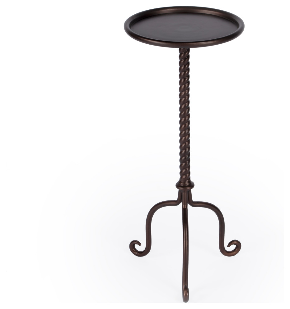 Butler Alma Metal Pedestal Table   Traditional   Side Tables And End Tables   by Uber Bazaar  Houzz