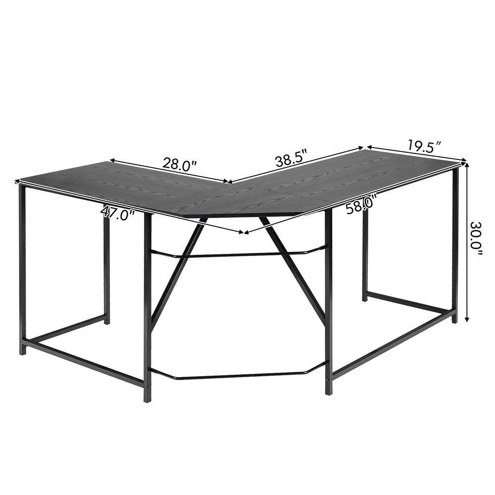 L Shaped Corner Computer Desk 58 Inch Computer Workstation