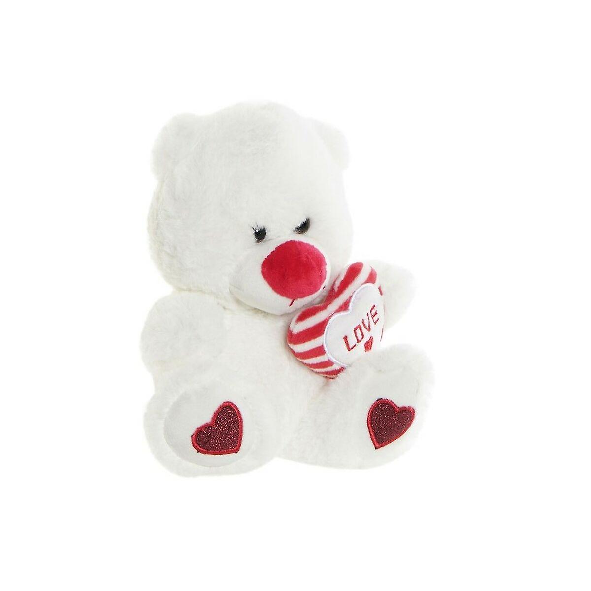 Fluffy toy DKD Home Decor White Red Plastic Children's 17，5 x 15 x 20 cm