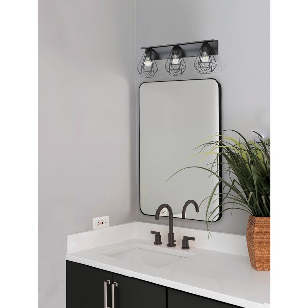 3 light Tarbes Vanity Light Matte Black Eglo