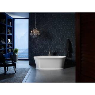 KOHLER Stargaze 60 in. x 30 in. Soaking Bathtub with Center Drain in White K-24011-0