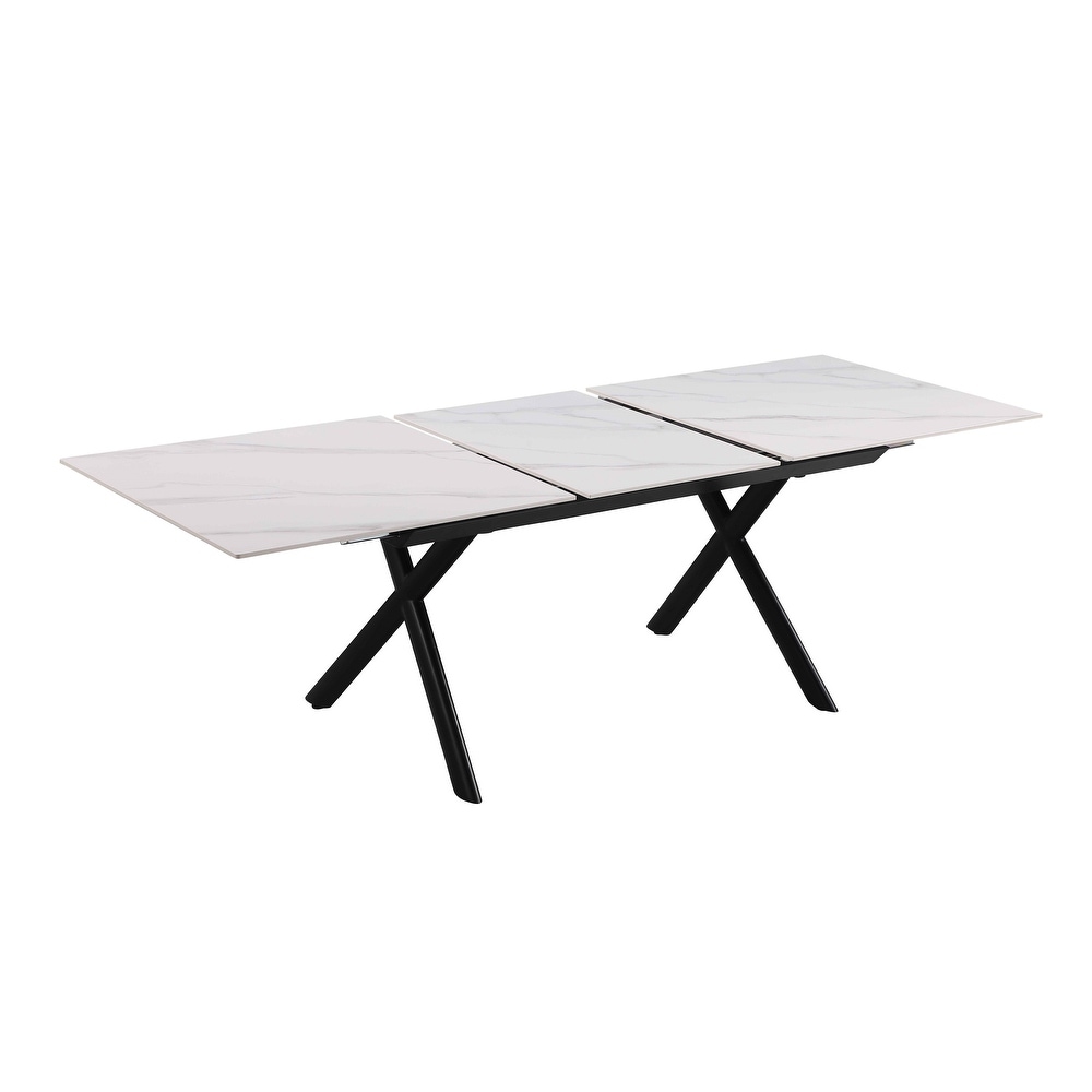 Somette Kortona Extendable Sintered Stone Dining Table