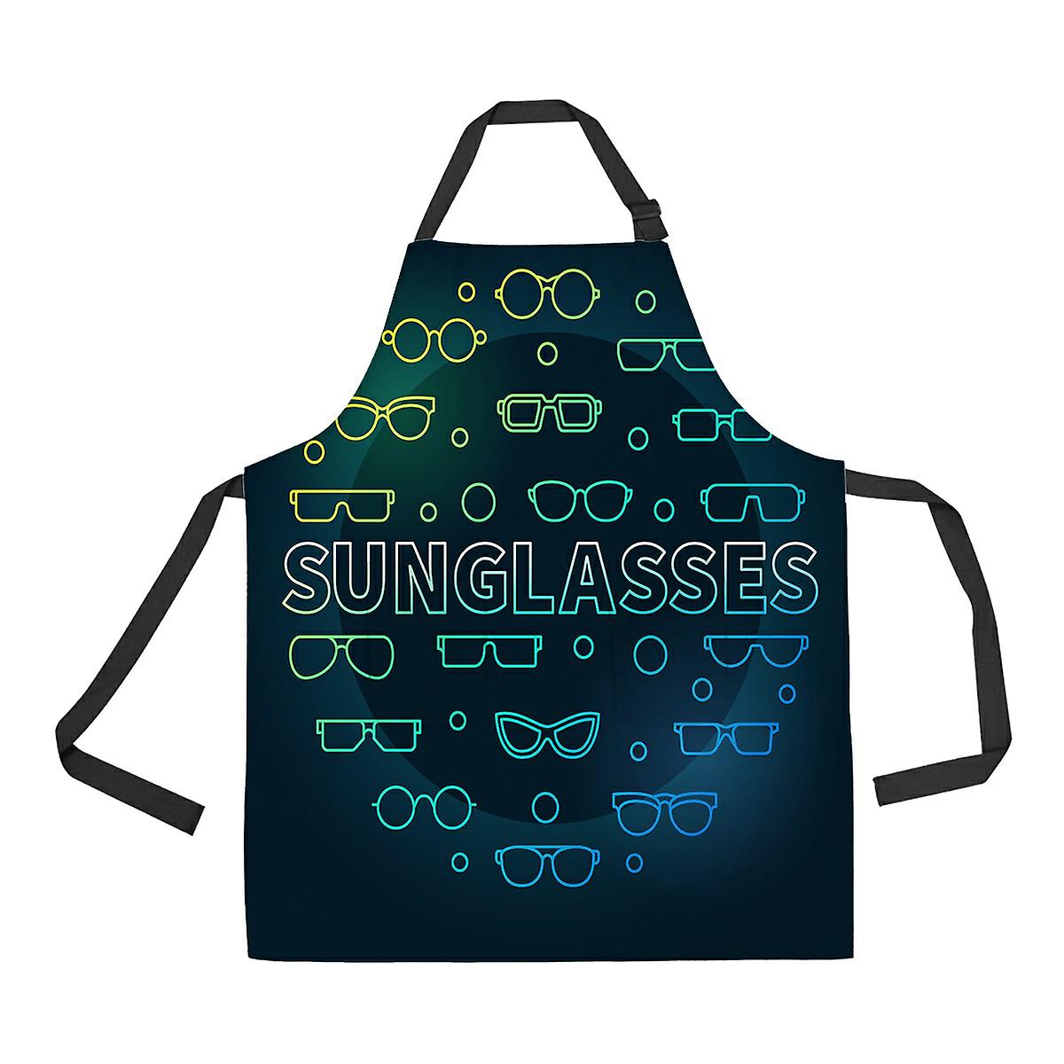 Sunglasses Round Colored Apron Home Kitchen Apron With Pockets