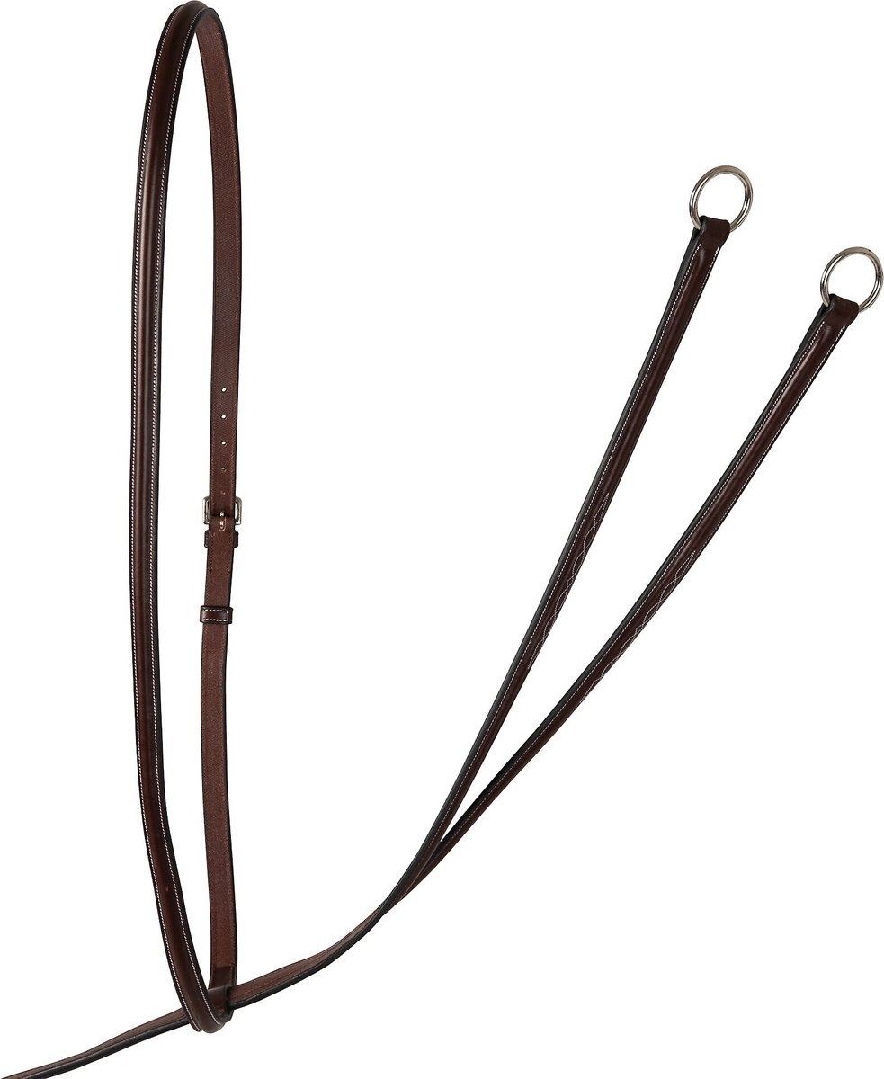 Huntley Equestrian Sedgdwick English Leather Fancy Stitched English Running Martingale， Brown， Full